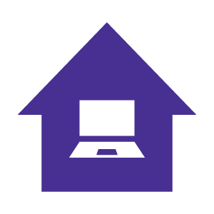 purple work from home icon