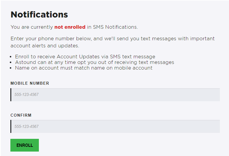 sms notification